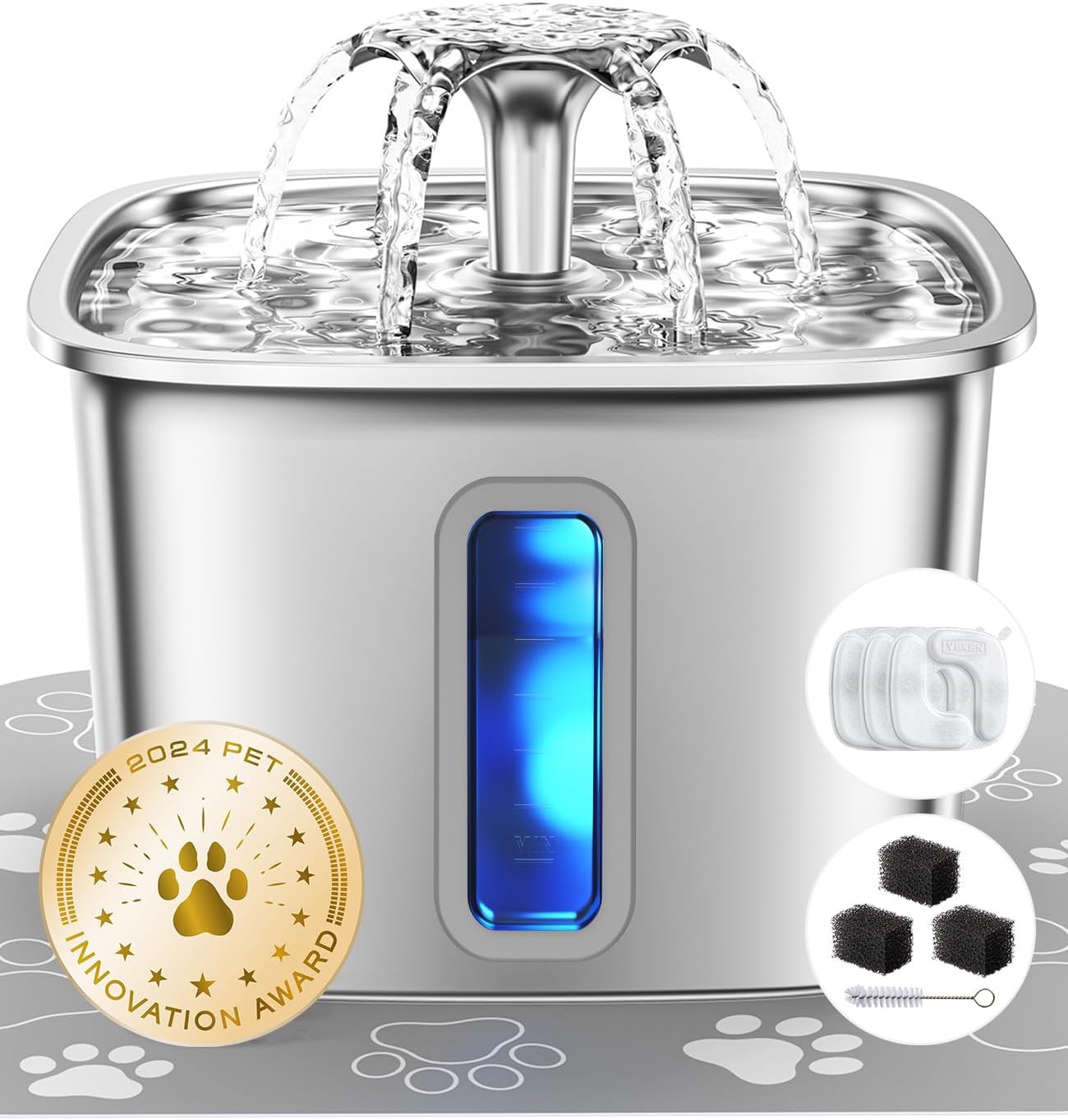 Veken C1 Stainless Steel Pet Fountain