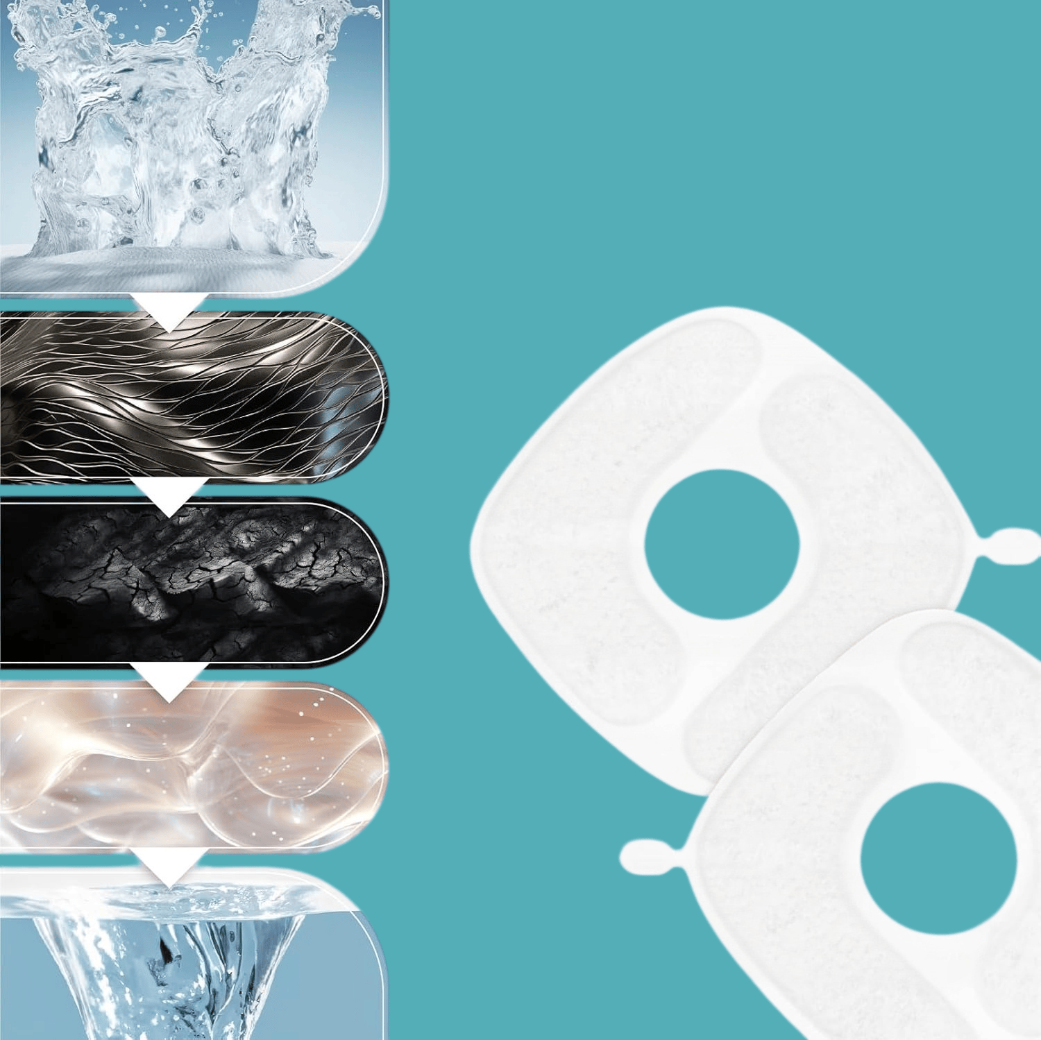 veken pet fountain filter 5 stage_