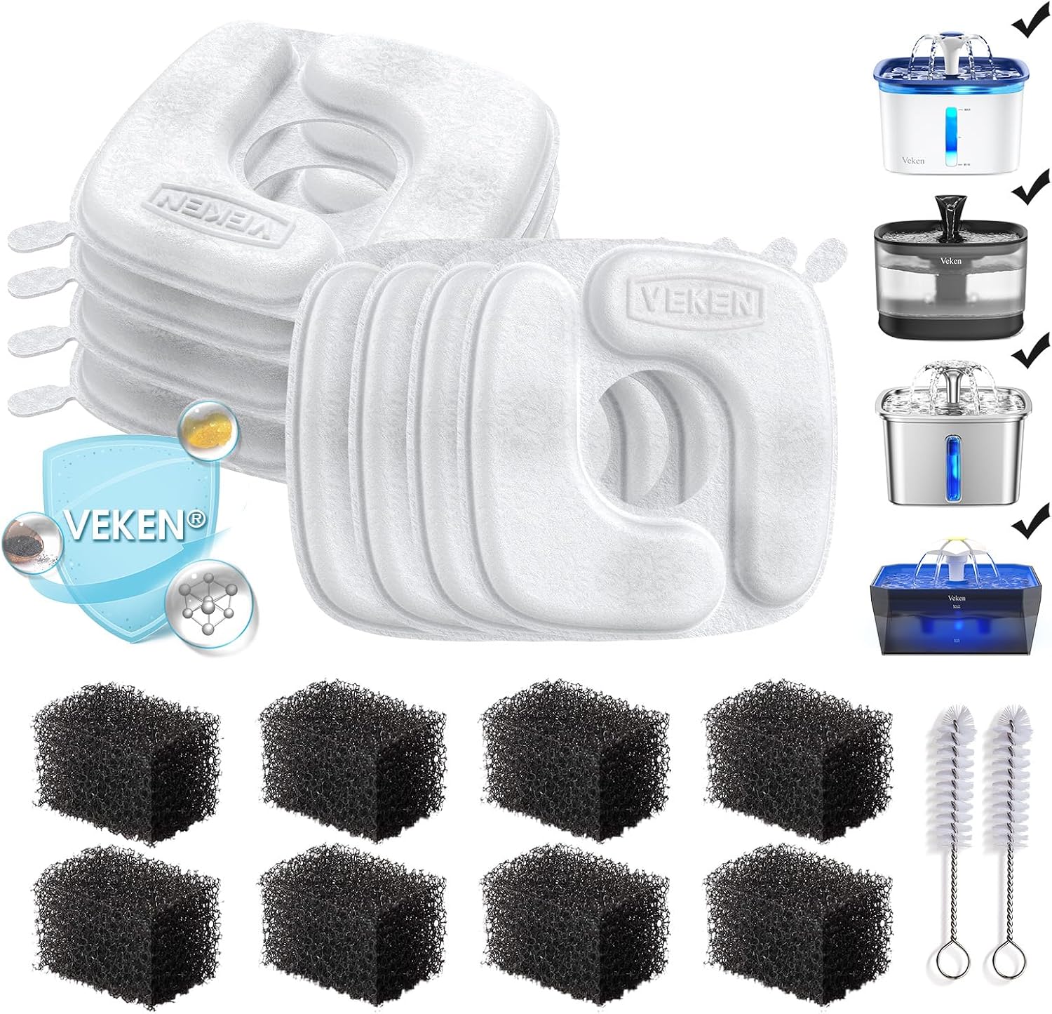 veken pet fountain filter